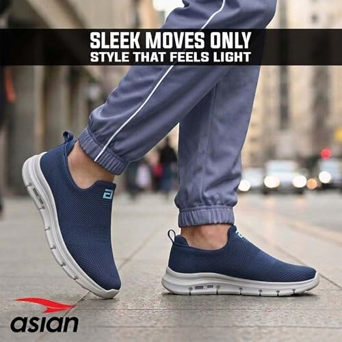 Image of ASIAN Wonderwalk-21 Walking Shoes for Men | Lightweight, Air Cooled Upper & Memory Foam Insole | Slip-On Sneakers for Walking, Travel & All-Day Comfort
