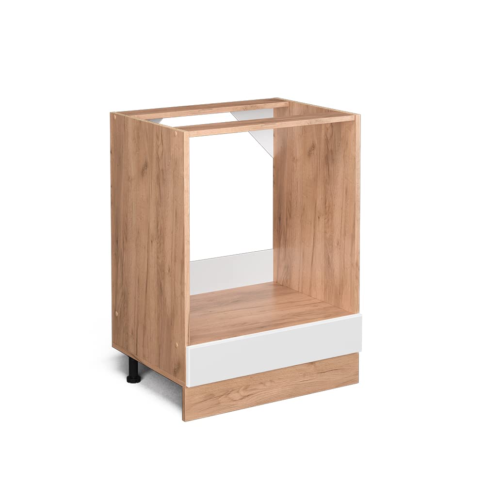 Vicco Oven housing cabinet Raul, White High Gloss, 60 cm without worktop, for flexible combination within modular kitchen systems