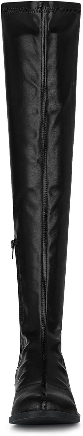 Allegra K Women's Thigh High Boots Low Block Heel Fashion Over the Knee High Boots