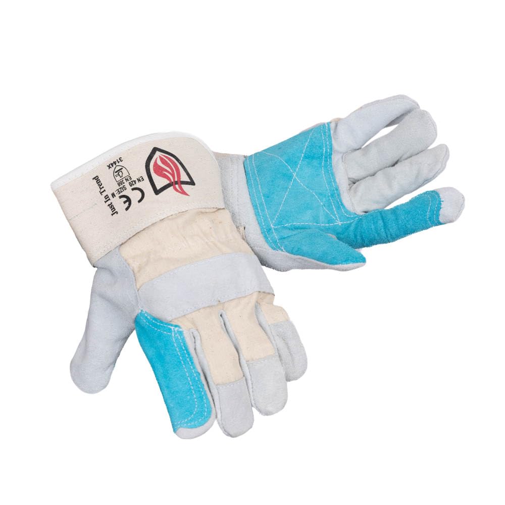 Gants de travail en cuir de sécurité (taille XL, 2 paires, vert)