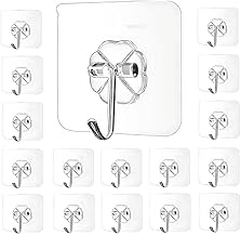 Duty Self Adhesive Stainless Hooks Transparent Waterproof and Oilproof (9pcs)