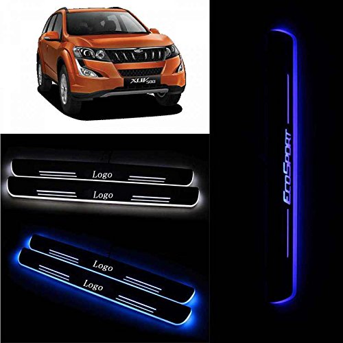 BIGZOOM Autofurioos Blue LED Car Foot Step Scuff Plate for Mahindra XUV