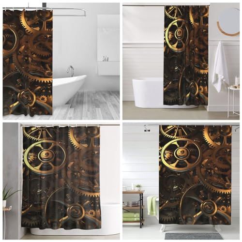 Rideau de douche steampunk 152x183 cm imperméable avec 12 crochets - 8