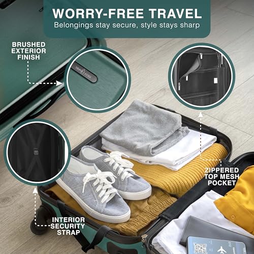 Image of 28 Inch Luggage with Spinner Wheels, Hard Shell Suitcase with TSA Locks for Luggage, Travel Large Suitcase, Expandable Hard Shell Suitcases, Green