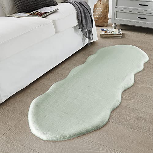 Teppich Wölkchen Fellteppich, Kunstfell Teppich Waschbar, Hasenfell Imitat, Kaninchenfell, Kurzfell...