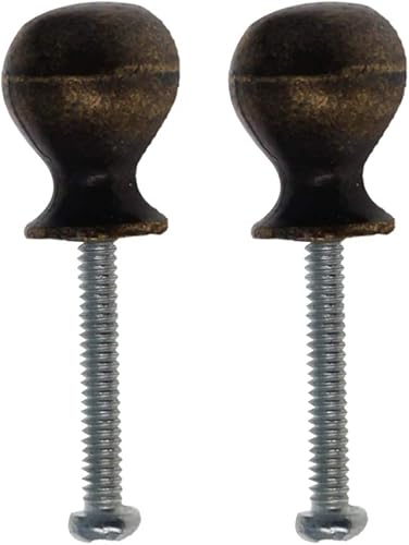 MroMax Mini pomos vintage de bronce antiguo de 0.55 pulgadas de diámetro, manijas pequeñas de madera, organizador de escritorio, pomos de aleación