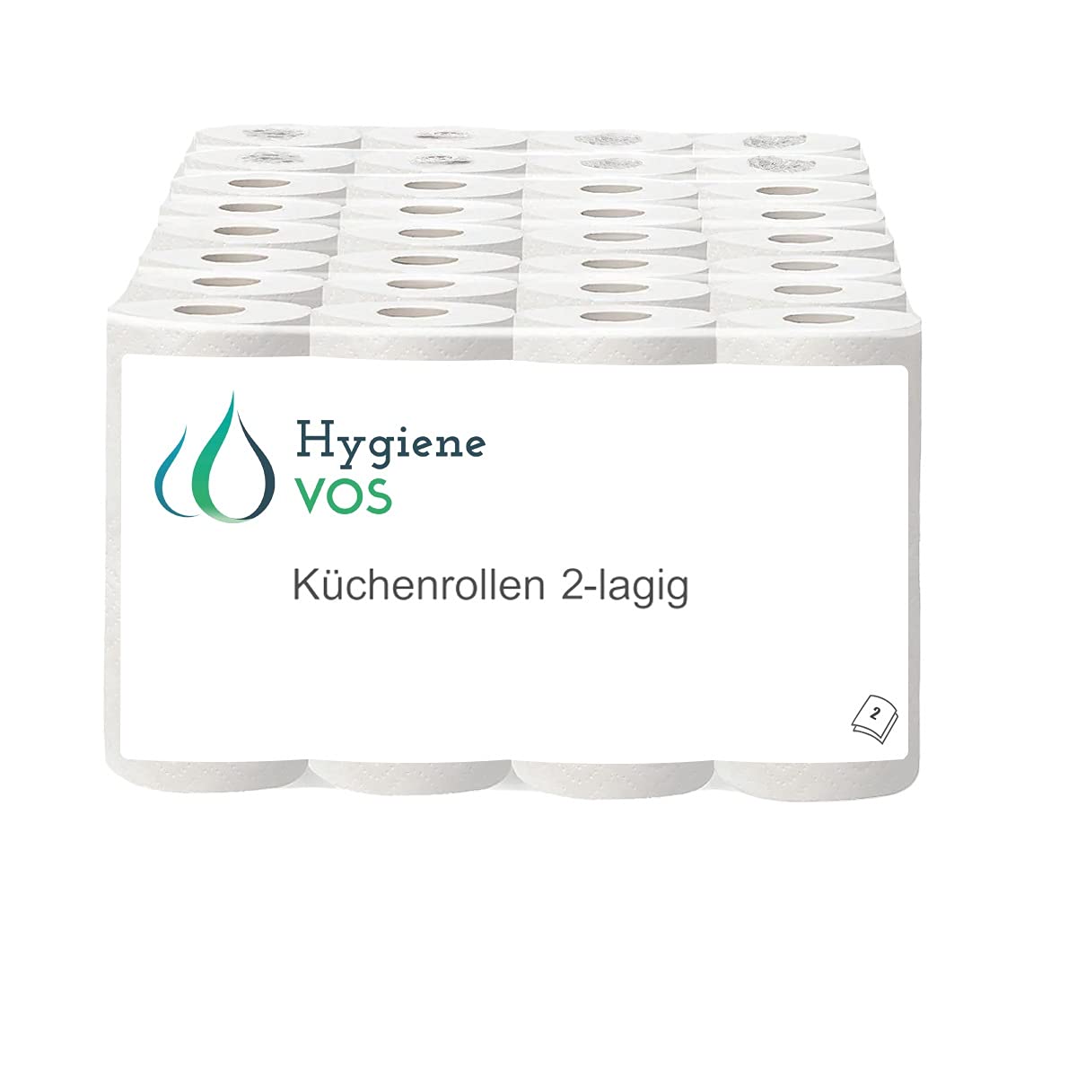 Hygiene VOS 576 Küchenrollen Original saugstarke Wischtücher 2- lagig im riesigen Vorteilspack (576 x 64 Blatt) 1 Europalette