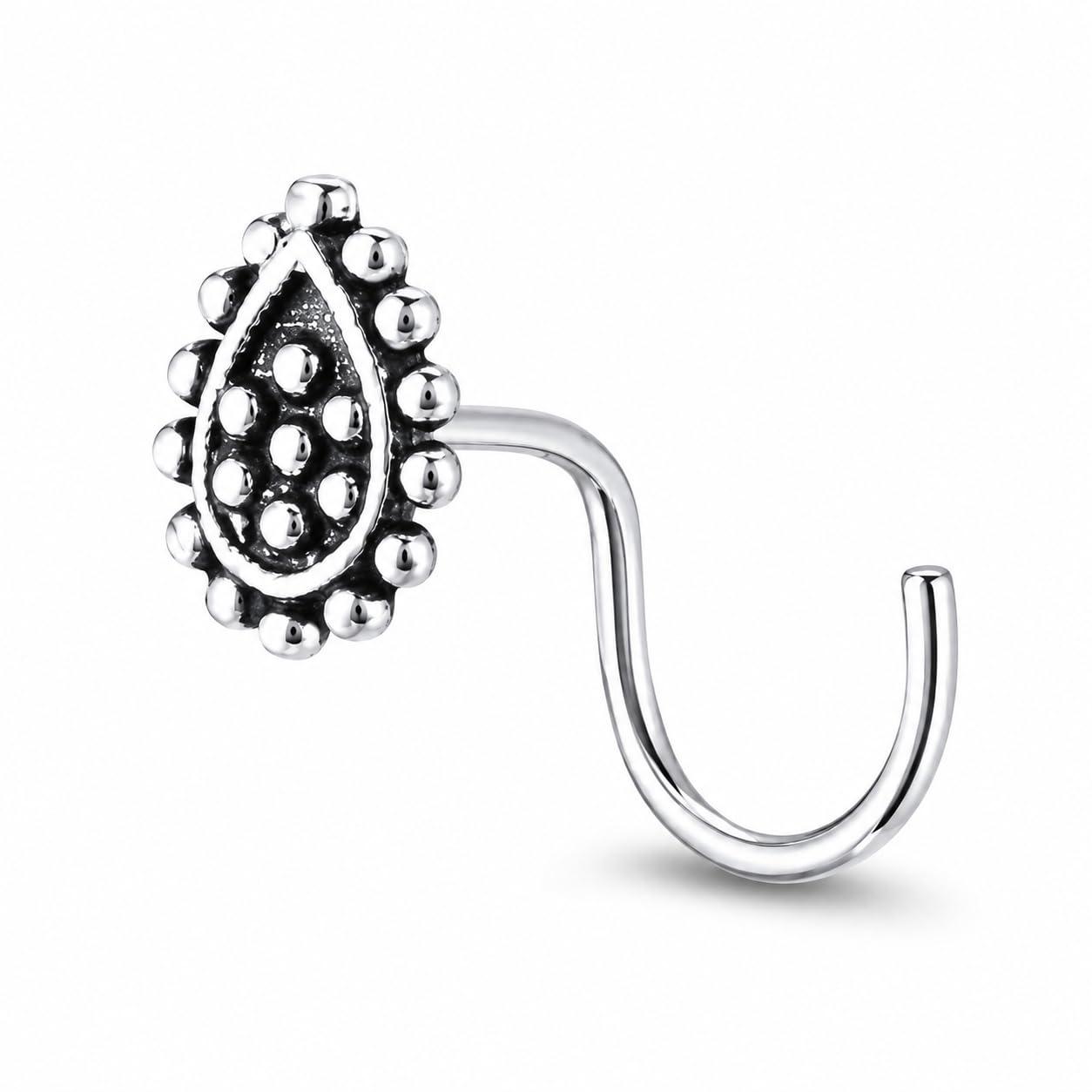 nemichand jewels 925 sterling Silver tiny oxidized Nose Pins for womens-picture-24