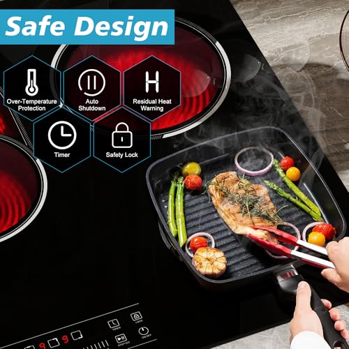 image for Traenvir 5 Burner Electric Cooktop, 30 Inch 8400W Built-in Electric St