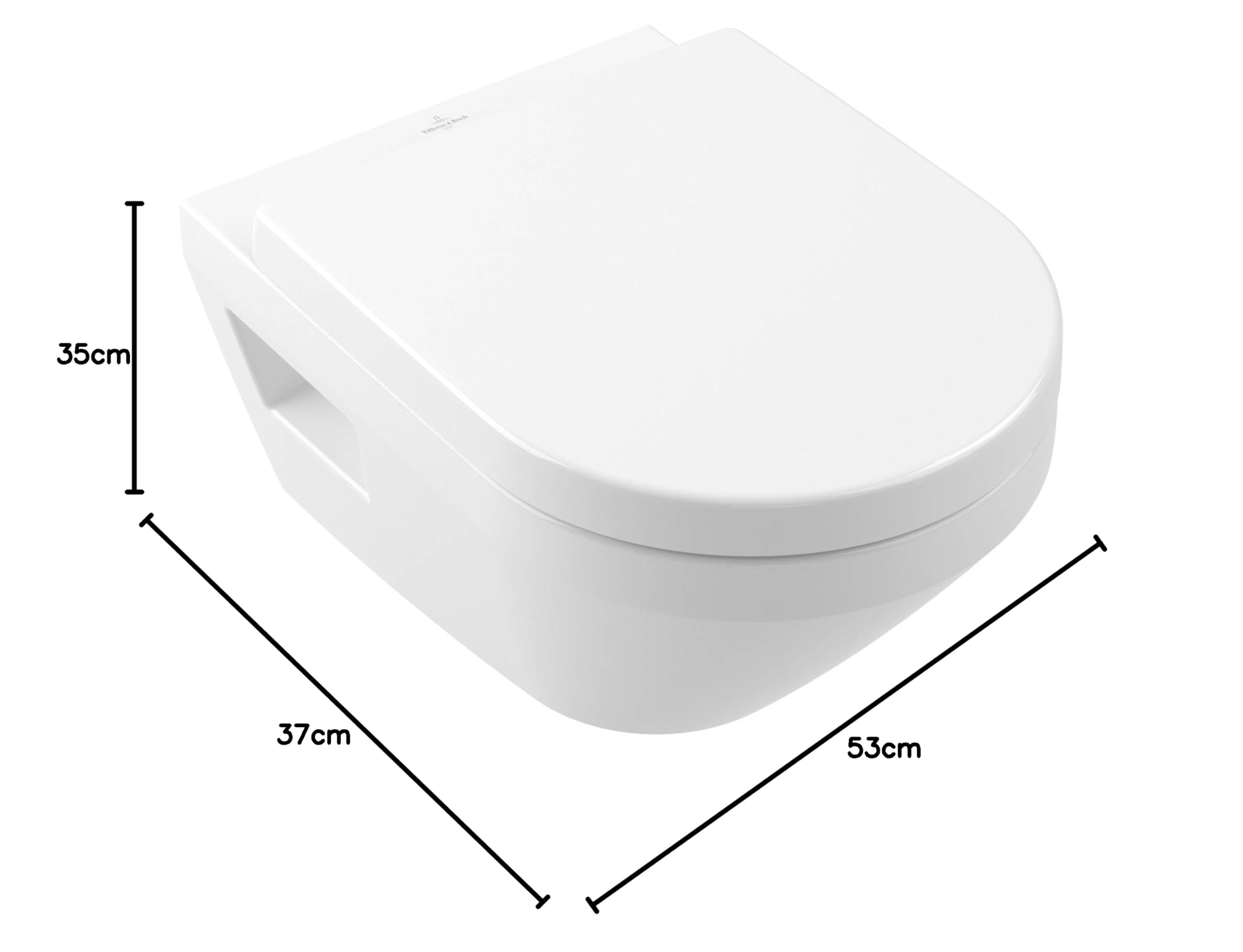 WC suspendu sans bride VILLEROY ET BOCH Architectura Twistflush rond avec abattant