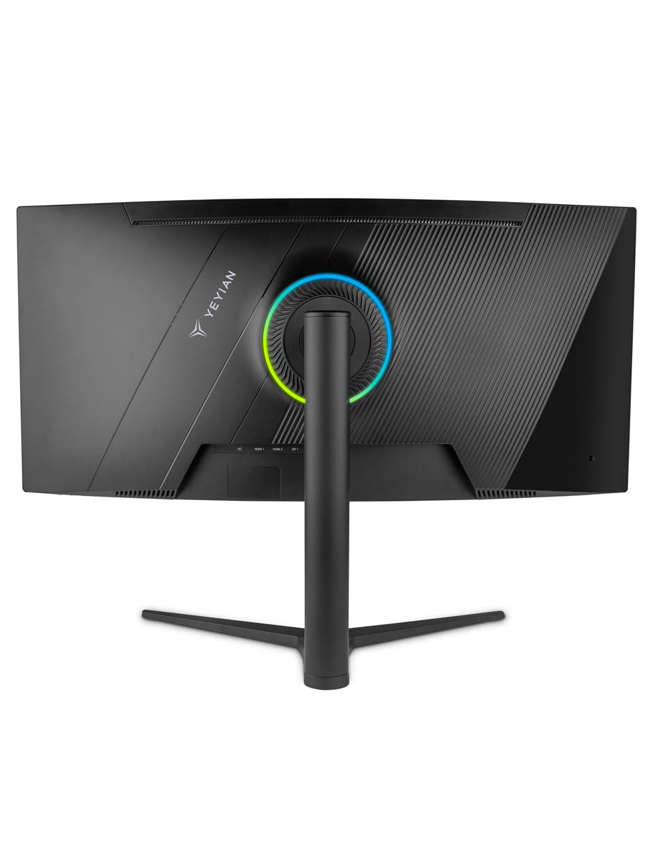 YEYIAN Proact FV234 - Monitor da gioco da 34", curvato WQHD (3440 x 1440), pannello VA 180Hz, 1ms, FreeSync & G-Sync, 92% NTSC, connettività DP1.4 e HDMI 2.0