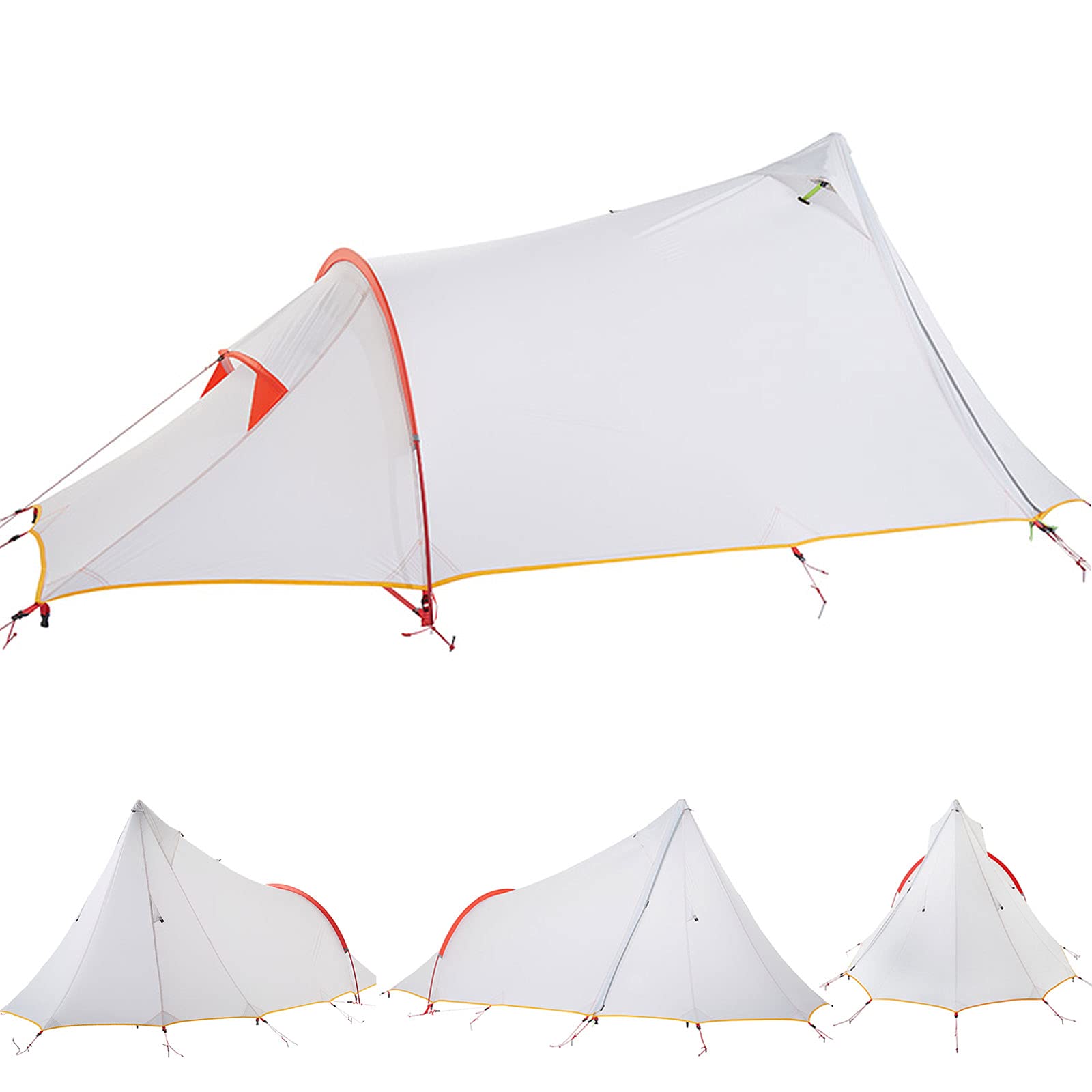 Einmannzelt: Ultrakompaktes Rucksack-tunnelzelt für 1.5 Person, Ultra-leicht, Wasserdicht, 6000 mm Wassersäule, Zelt für Trekking, Camping, Outdoor (1 
