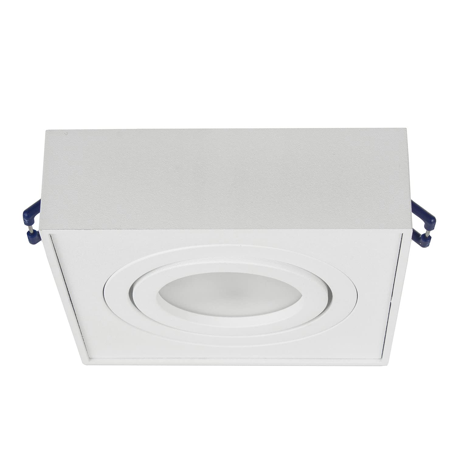 MacleanMCE464 W Luminaria Empotrable GU10 Marco de Foco Empotrable Plafón Empotrable máx 35W IP20 (3x Luminaria cuadrada- incl. bombilla 7W, Blanco)
