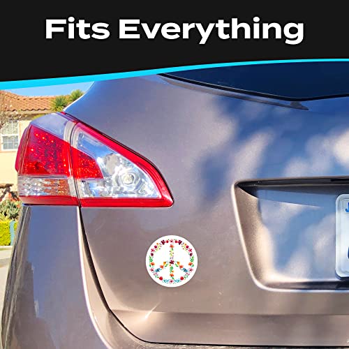 Stickios Floral Peace Sign Sticker 4.75X4.75 Inches - Made In The Usa - Peace, Love, Hippie Round Bumper Sticker Decal For Cars, Windows - Peace Sticker (1-Pack) #TOP1