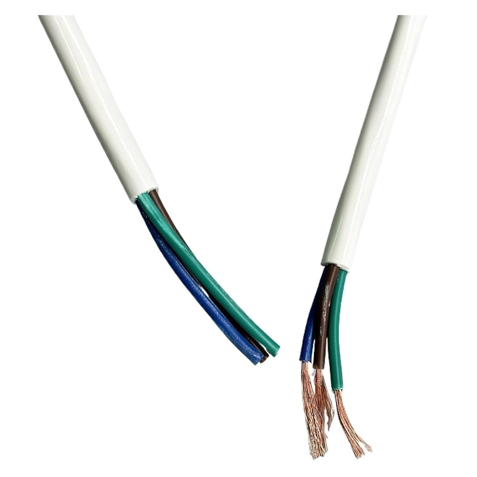 Sprężynowy kabel spiralny 3 rdzenie 1,5 mm2 drut sprężynowy w osłonie biały poliuretanowy kabel izolacyjny fala sprężynowa elastyczny czysta miedź przewód zasilający cewka(Stretch 5.0 Meters)
