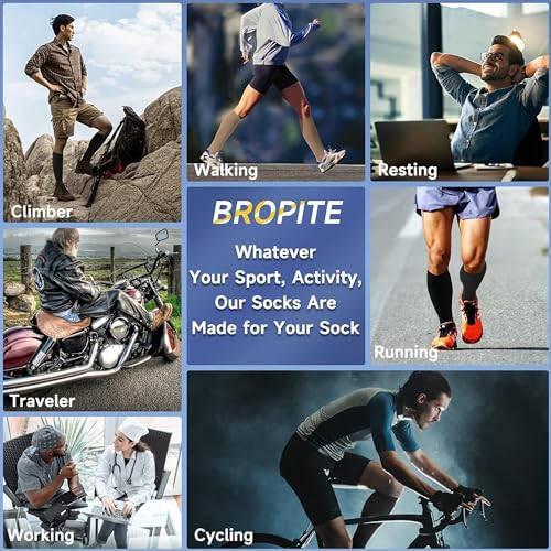 Image of bropite Zipper Compression Socks Women & Men|15-20mmHg closed Toe knee high | 2Pairs Calf Knee High 15-20mmHg closed Toe Compression Stocking suit for Walking Recovery, Pregnant, Nurse
