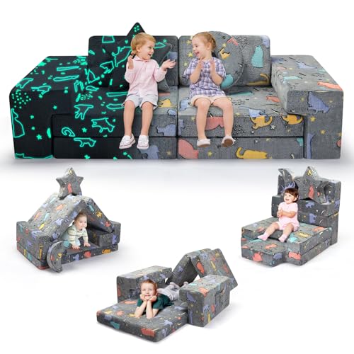Sofá de juegos para niños, sofá modular para niños, mejora la esponja de alta densidad y aumenta el tamaño, creatividad, dormir, sofá infantil desmontable para niños para sala de juegos