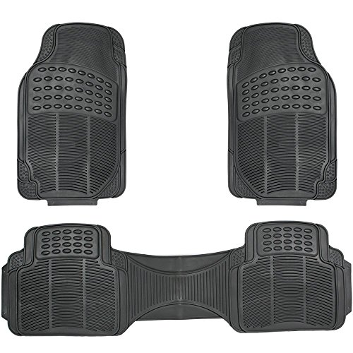 OxGord Car Floor Mats - All-Weather, Non-Slip, Odorless Rubber - Universal Fit Best for Car SUV Truck Van, Heavy Duty, Ridged Liner Protection Great for Catching Spills & Easy Rinse
