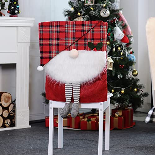 MGHN Stuhlhussen for Weihnachten, 4er-Set, süße Feiertags-Party-Stuhl-Rückenabdeckung, Küchen-Essstuhl-Schonbezüge-Sets for Feiertags-Festival-Party-Deko (Color : A001) Cover