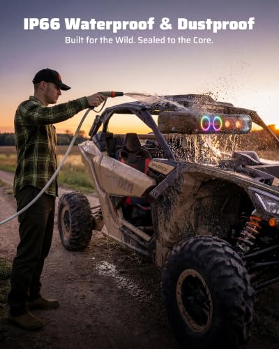 Image of Ehaho 35'' UTV Sound Bar, Golf Cart Speaker Bluetooth with RGB Party Lights