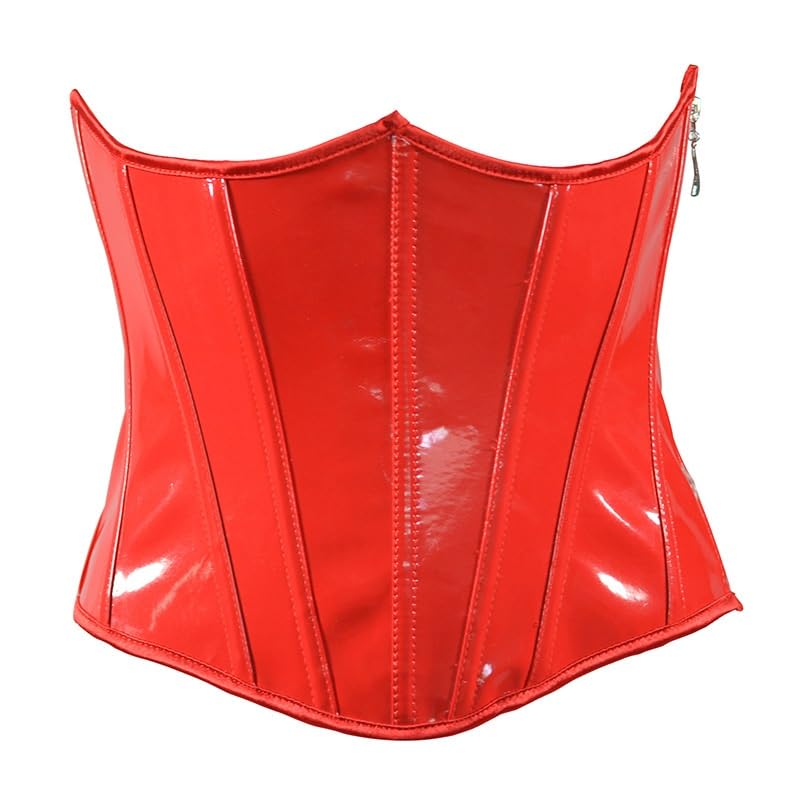 NSUQOA JSEIAJB Goth Rock Corset Sexy Leather Waist Trainer Corset for Women PVC Overbust Corset Steampunk Basque Lingerie