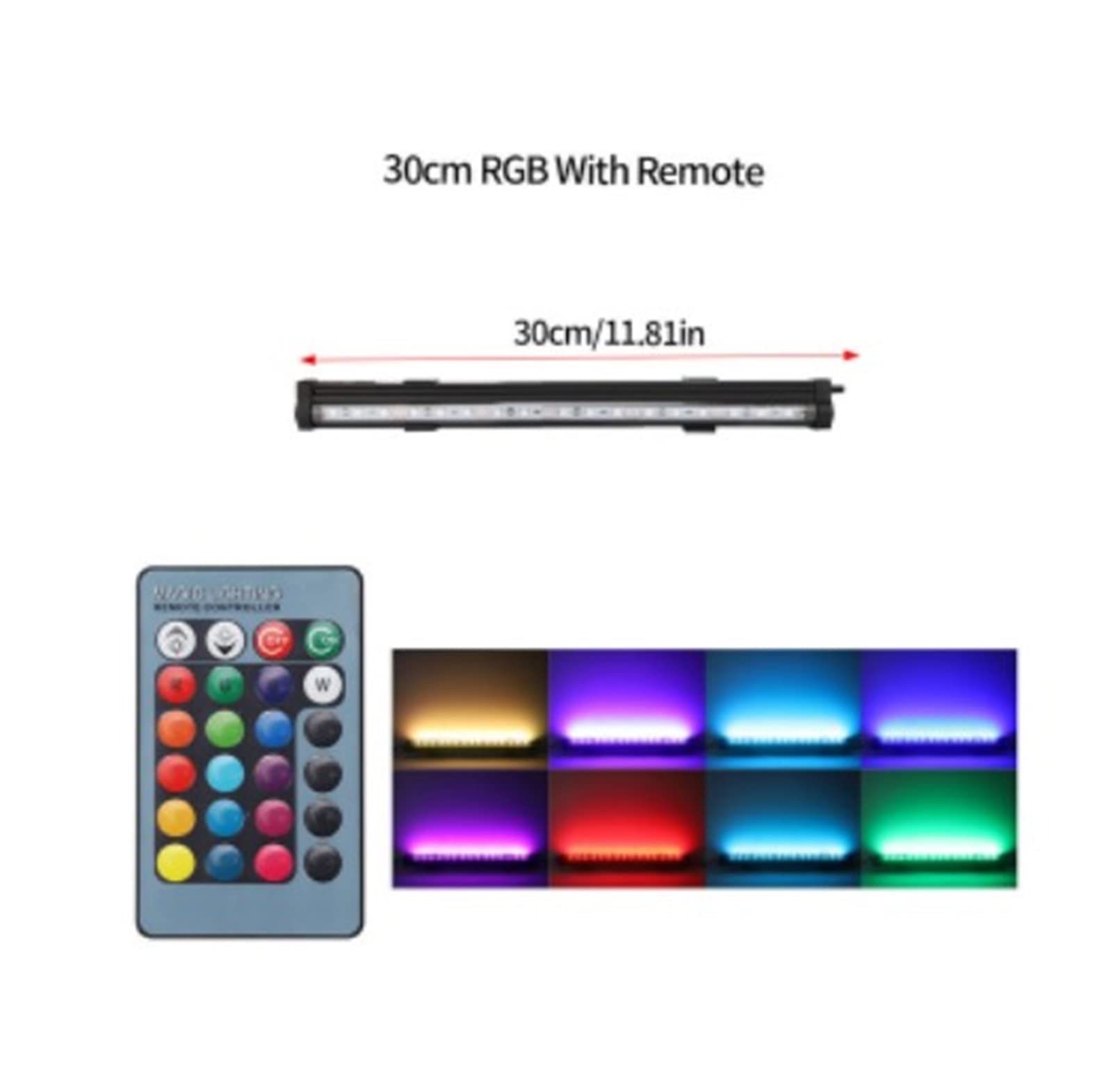 Luz de Acuario Lámpara de Control Remoto RGB para Plantas 20-58cm Lámpara de Burbuja de Aire LED Luz de Planta Acuática para Tanque de Peces (Color : SZD-A20RM)