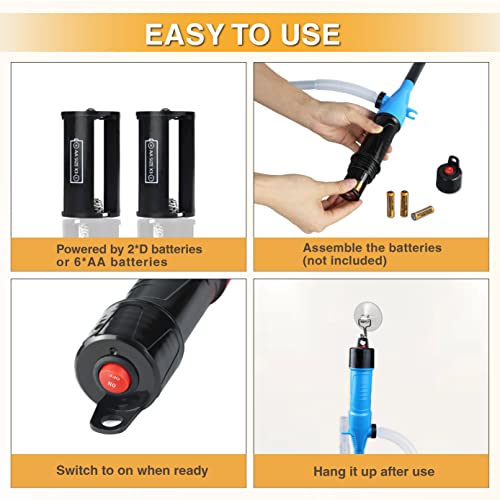Jmcuhyd Electric Gas Water Liquid Transfer Pump Battery Operated Suction Pump, 2.2Gpm, For Gasoline Diesel Fuel Portable Battery Operated Liquid Transfer Pump #TOP4