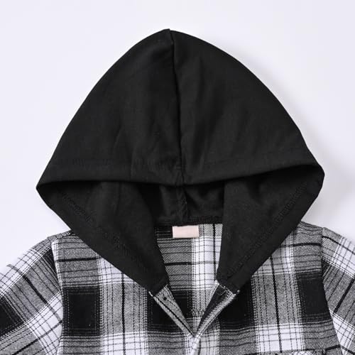 Boys Girls Casual Flannel Hoodies Toddler Kids Button Down Long Sleeve Plaid Shirts Baby Cute Shacket Jackets Fall Outwear4