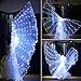 AIHANCH LED Isis Wings Belly Dance Light Up Wings Adults - 300 Lamp Beads Glow Dance Wings with Telescopic Sticks Halloween Costumes for Women Kids Stage Show Halloween Christmas Party (White)