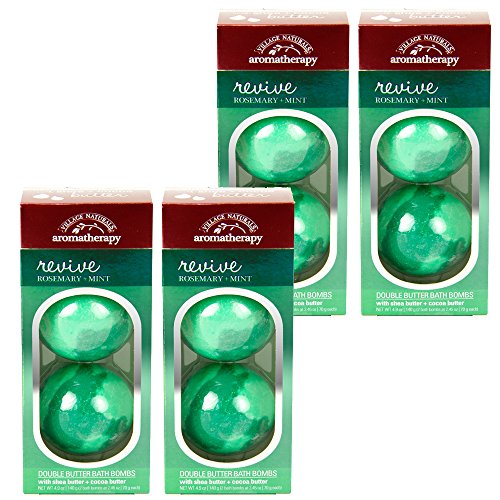 Village Naturals Aromatherapy Revive Double Butter Bath Melts- 4 Pack