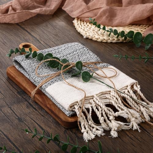 Reallnaive Hostess Gifts Set for Women Housewarming Gifts Include Cutting Board Cotton Turkish Hand Towel Eucalyptus Stem and Hemp Rope for Kitchen Wedding Party New Home Housewarming