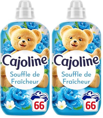 Cajoline Adoucissant linge liquide Souffle de Fraîcheur Créations parfum et fraîcheur 66 lavages 1,386L (Lot de 2)