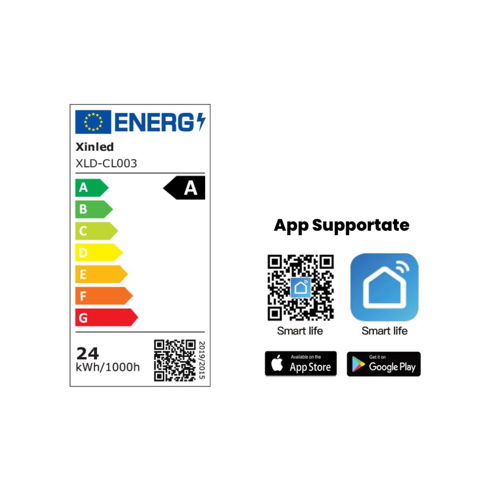 Plafoniera LED Intelligente Smart Home 300mm 24W con Telecomando, App Tuya o Smart Life, Compatibile con Alexa Google Assistant
