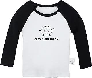 Dim Sum Baby Adorável Dimsum Bao Dumpling Camiseta Engraçada para Bebês, Camisetas para Bebês Recém-Nascidos, Tops Infantis Camisetas Gráficas