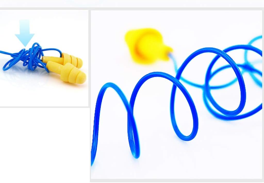 Ear Plugs, Earplug Swimming Otitis Media Waterproof Earplugs with Rope Shampoo Bath Sound Insulation Noise Reduction Mute Earplugs，100 Pairs