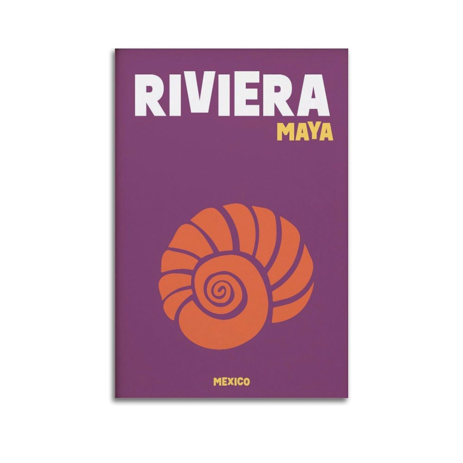 xiaoxiaoshen Riviera Maya Mexico Seashell Travel Canvas Poster Wall Art Prints Room Aesthetic Murals Bedroom And Living Decorations 20x30inch(50x75cm)