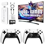 Retro Game Stick, Retro Gaming Console with 20000+ Classic Video Games, 23 Emulators, 64G Storage, 4K HDMI Output and 2.4GHz Wireless Controller, Plug and Play Video Games for TV, Gifts for All Age