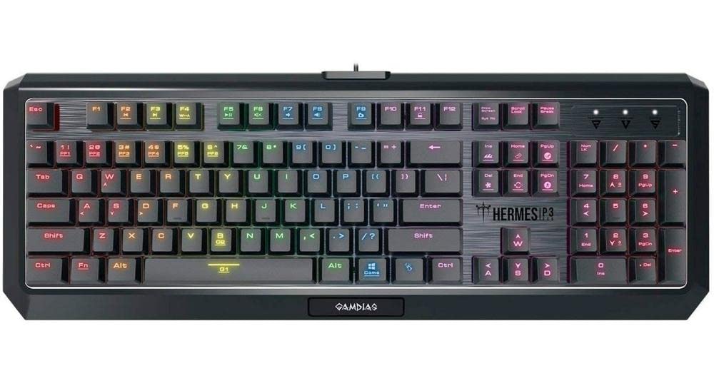 GAMDIAS Hermes P3 RGB Gaming Keyboard Low Profile Mechanical Switch with blue switch, N-key rollover (Hermes P3)