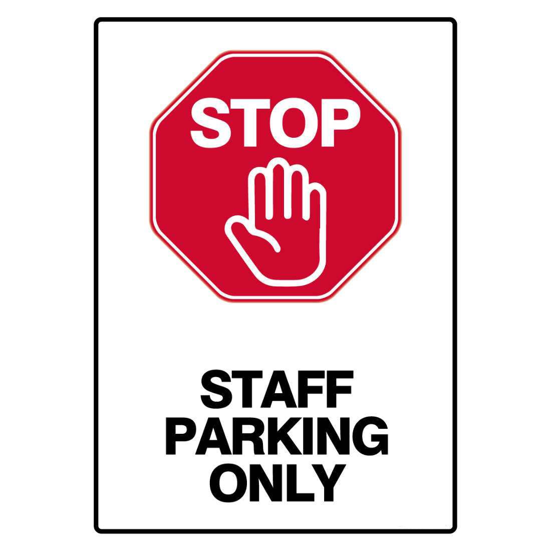 Prohibition Safety Sign - STOP Staff Parking Only Metal Tin Sign 8 x 12 inch for Industrial & Commercial