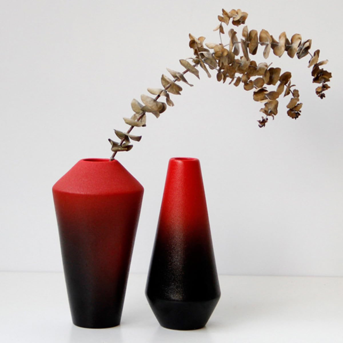 陶器製 赤黒グラデーション花瓶 高さ約30cm Amazon.co.jp: ledmomo 赤黒グラデーション陶器花瓶 大口径デザイン