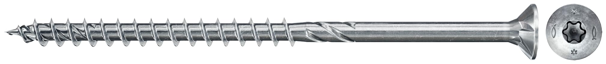 Fischer - Vis bois zinguées blanc - 200 Vis Power-Fast FPF-II-CTP Ø4 x 45 mm, tête fraisée TX, filetage partiel - Fischer