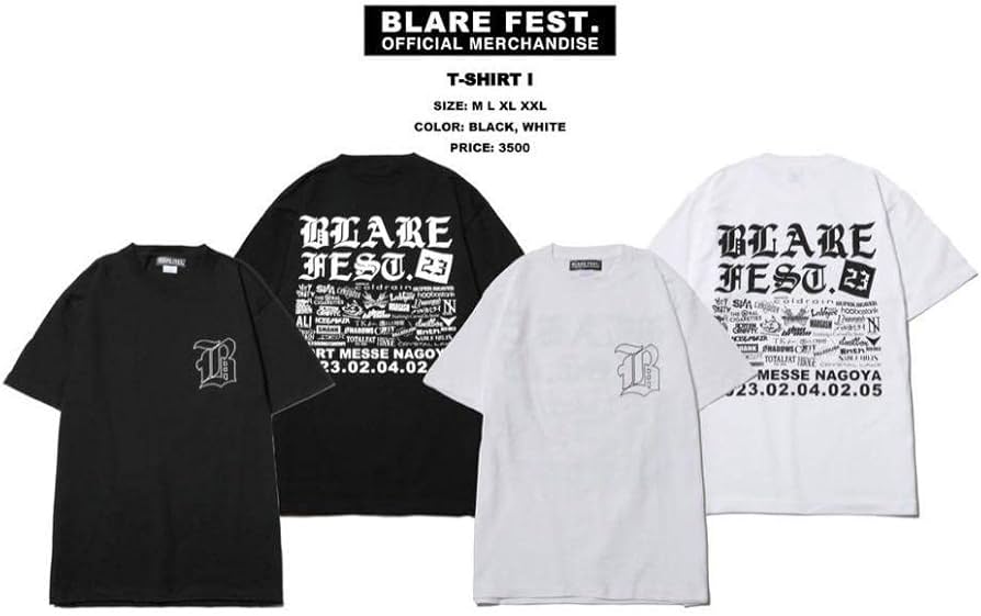 Amazon.co.jp: BLARE FEST. 2023 T-shirt (Black Large) : Clothing