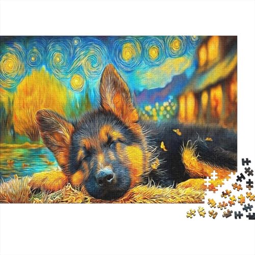 Puzzle de 1000 piezas de Pastor Alemán grande de 70 x 50 cm para montar en casa