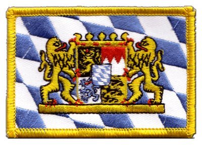 Aufnäher Patch 'Flagge Deutschland Bayern Mit Löwe' – 8 X 6 Cm, Zum Aufbügeln Oder Annähen