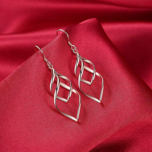 Rose Gold Earrings for Women Infinity Twist Dangle Earrings With Sterling Silver Post Birthday Gifts for Women