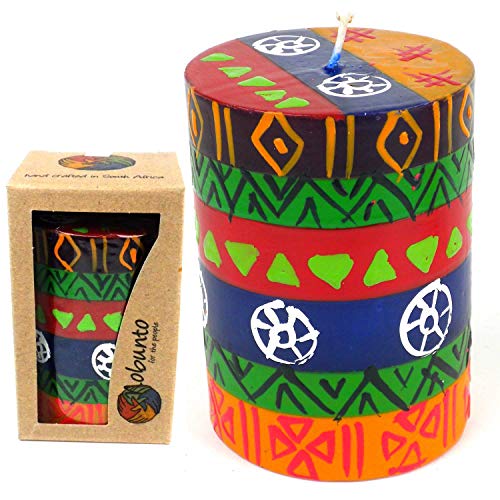 Hand Painted Pillar Candle In Gift Box (Shahida Design) #TOP1