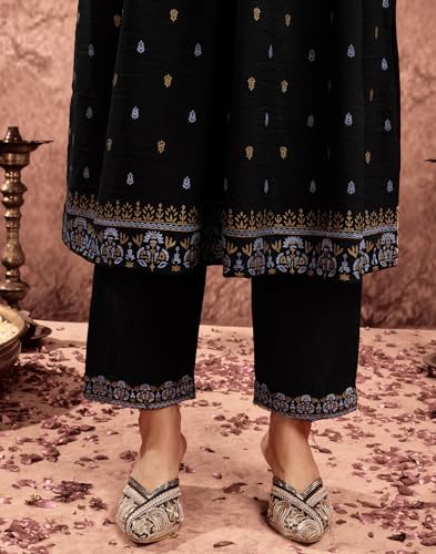 Image of SIRIL Women's Rayon Viscose Printed Kurta Pant with Dupatta Set