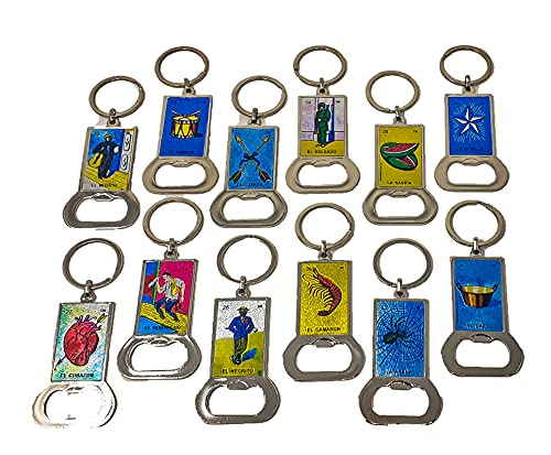Mexican Loteria Keychain bottle opener party favor 12 pcs. key chain bottle opener fun mexican party favors Cinco de mayo, Fiestas, Birthday Parties, mexican novelty gifts.