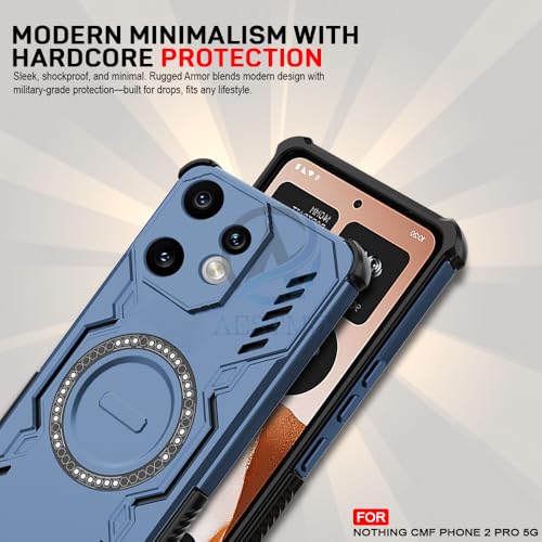 Image of AESTMO Back Case Cover for Nothing CMF Phone 2 Pro 5G | Magnetic Case with Built-in Metal Ring | Compatible with MagSafe Accessories | Shockproof Hybrid (PC + TPU