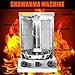 KOOTEN Shawarma Machine Vertical Propane Gyro Machine Chicken Roaster Machine Doner Kebab Machine wih 2 Burners and Meat Catch Pan